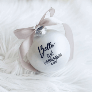 Kézzel írt karácsonyi üveggömb 8 cm