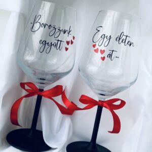 Valentin-napi páros boros pohár szett