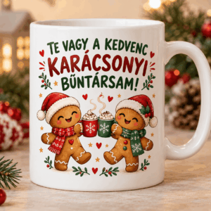 Karácsonyi bögre Mézi barátok